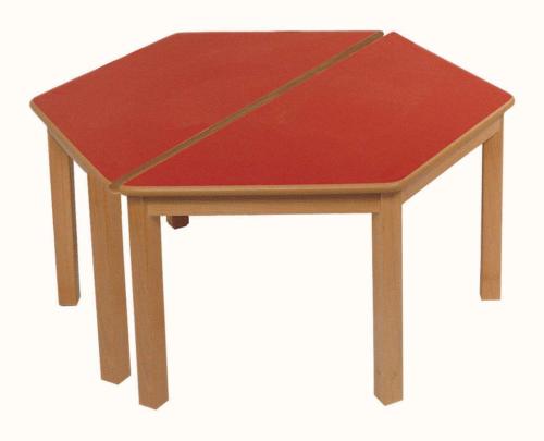 Foto 03: Art. B12FP - Tavolo esagonale spaccato in legno